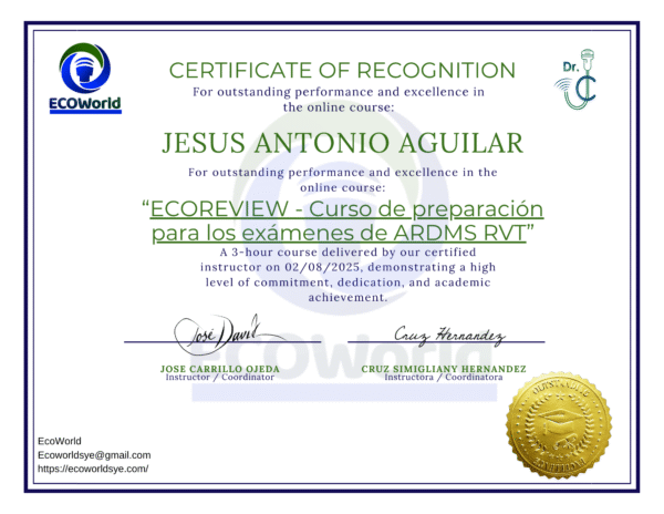 Ardms Credentials Tag Rvt ECOREVIEW - Curso de preparación para los exámenes de ARDMS RVT ...